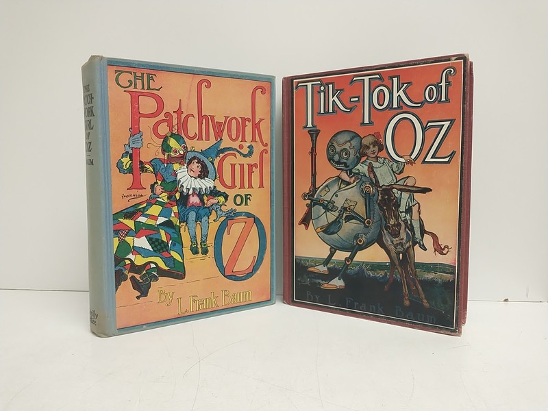 Vintage Oz Book Set Patchwork Girl & Tik-Tok Man by L Frank Baum Hardcover