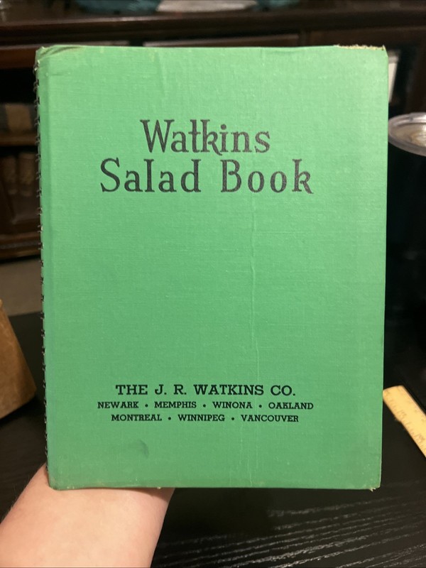 Vintage 1946 Watkins Salad Book by Elaine Allen~ The J.R. Watkins Co Spiral HC