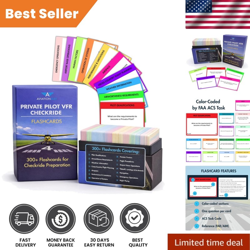 Essential VFR Study Cards: 300+ Flashcards for Private Pilot Checkride Success