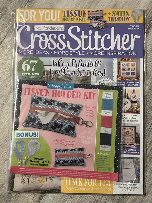 Cross Stitcher Magazine May 2026 Issue 434 Tissue Holder Kit