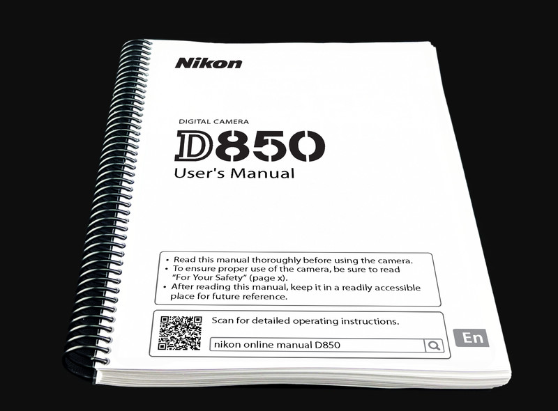 Nikon D850 Instruction Owners Manual User Guide 400 Pages - Coil Bound