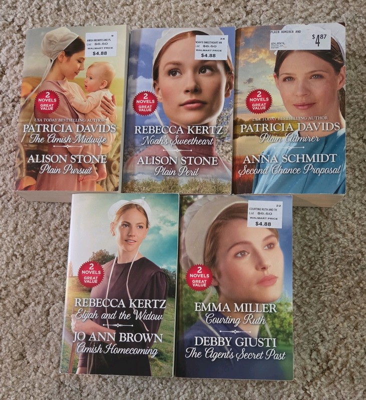 LOVE INSPIRED ROMANCE – LOT OF 5 «AMISH» 2-IN-1 PAPERBACK BOOKS