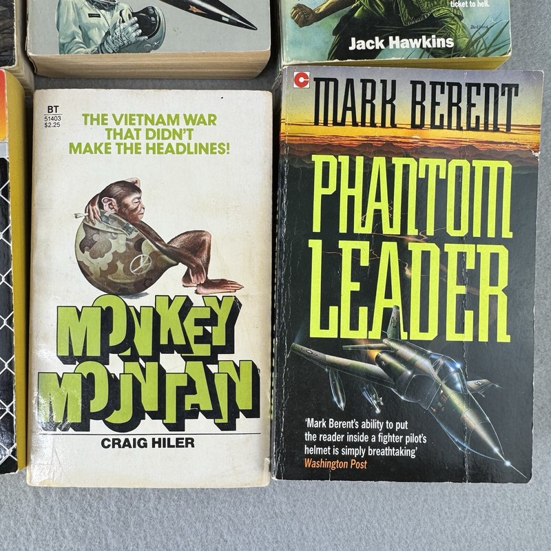 Lot of 8 Vtg Military War Paperback Books World War II, Space Race CIA Cold War gallery