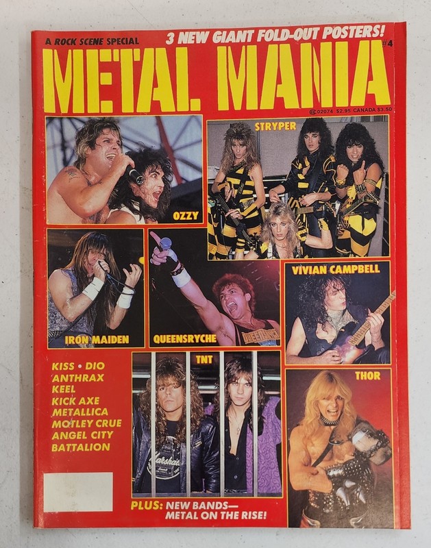 Vintage Metal Mania Magazine #4 March 1986 With Metallica & Nikki Sixx Poster