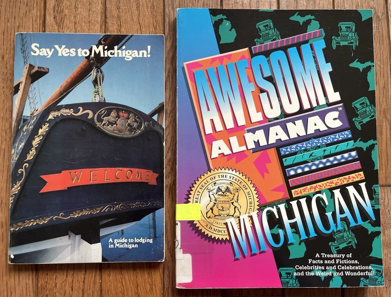 Michigan Vintage Tourism Books Lot Of 2 Say Yes To Michigan 1980s 1990s Travel