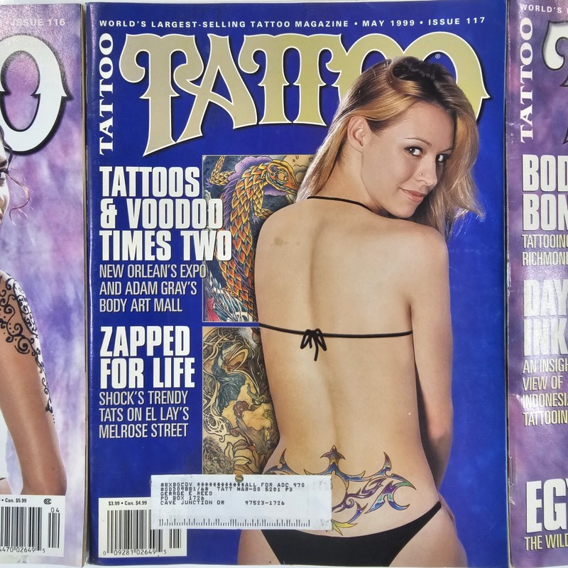 Vintage 1990s Lot Of 3 Tattoo Magazines Issue #116-118 gallery