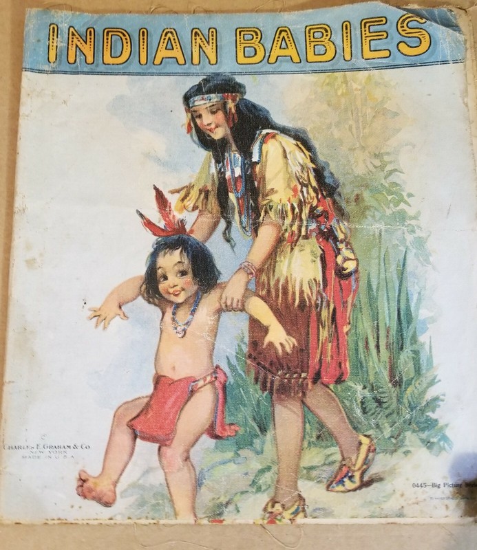 INDIAN BABIES 0445 Big Picture Series–Charles E. Graham RARE Coated cloth c1920