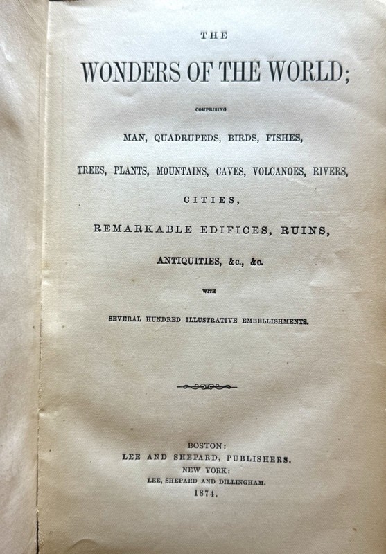 1874 Wonders of the World Illustrated Antique Book Lee & Shepard Victorian gallery