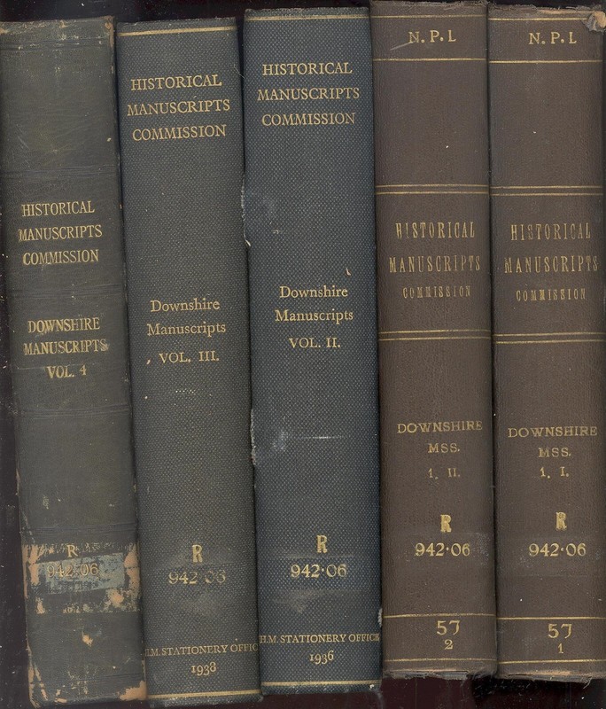 5 Vols Manuscripts of Marquess of Downshire, Easthapstead Park HMC HMSO 1924