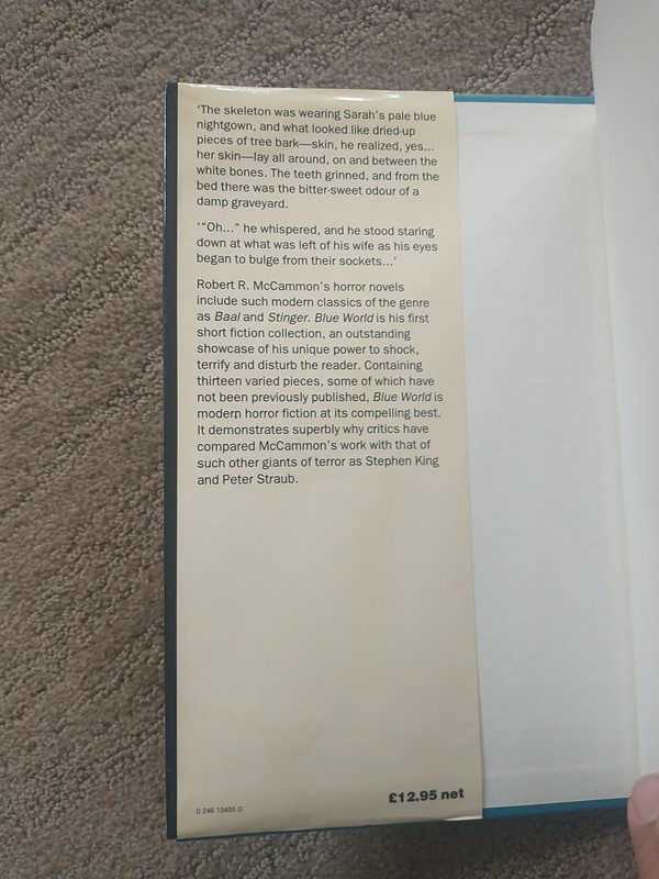 Blue World by Robert R. McCammon. 1989 First UK Edition HC/DJ. Horror gallery