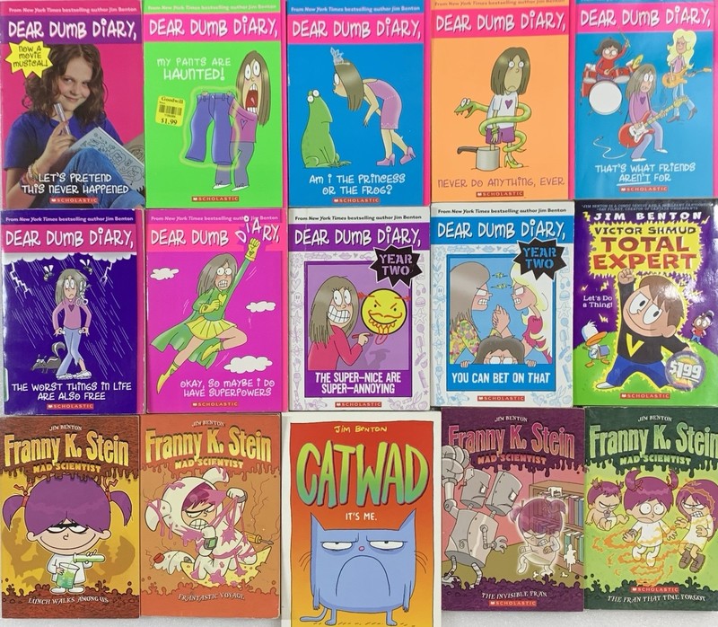 Jim Benton 15 Book Set / Lot Dear Dumb Diary FRANNY K. STEIN Catwad VICTOR SHMUD