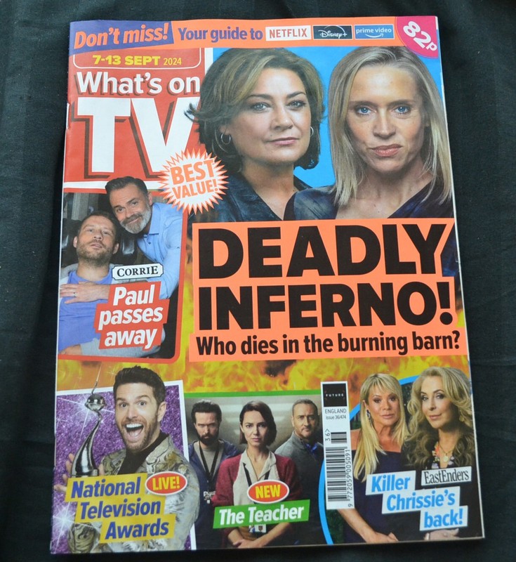 UK What’s On TV Magazine 07/09/24 September 7th 2024 Emmerdale Moira Ruby