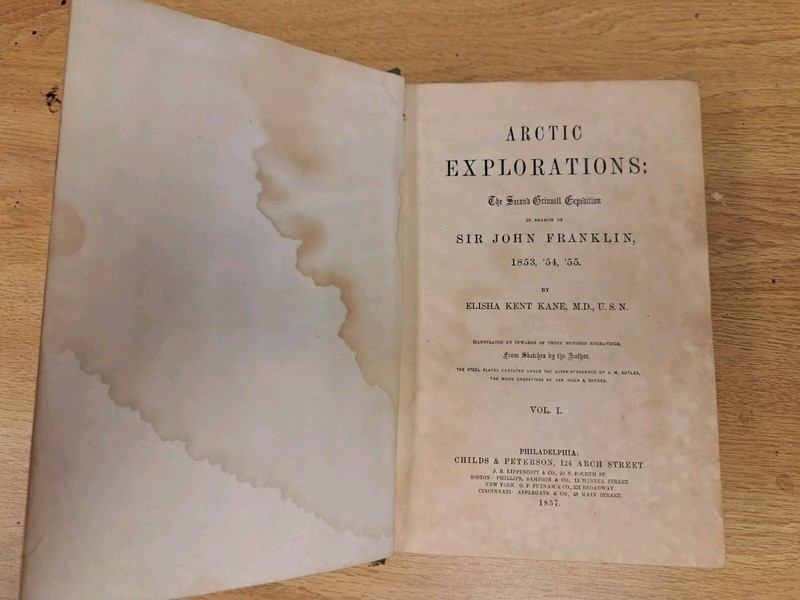 1856 Arctic Explorations Years 1853-1855 Vol 1 Dr Elisha Kane Hardback w/ Map 06 gallery