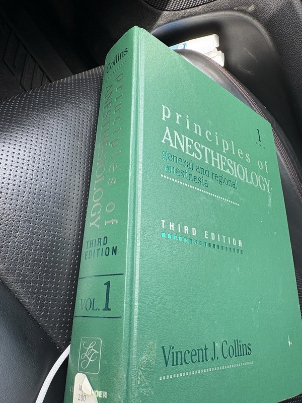 Vincent J. Collins Principles of Anesthesiology Vol 1 3rd Ed Hardcover gallery