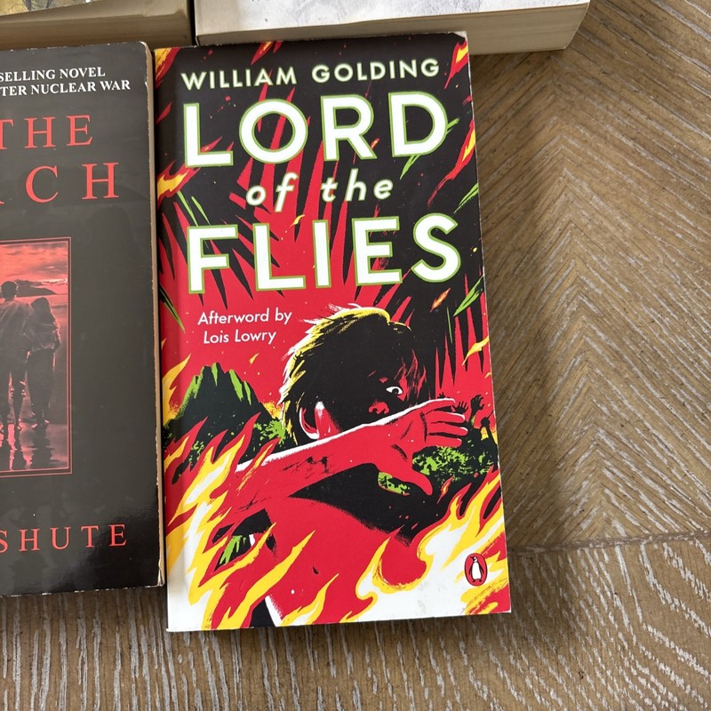 Lot of 6 Dystopian Book Lord of the Flies The Road Brave New World on the Beach gallery