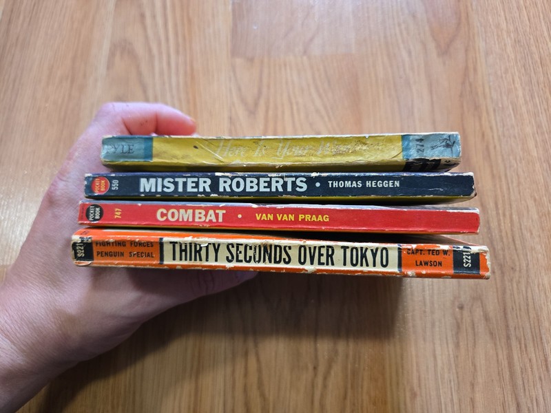 Pocket Book WW2 WWII VTG PAPERBACK LOT Mister Roberts Here Is Your War Combat gallery