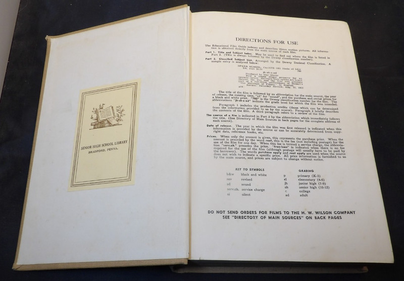 Scarce 1953 Educational Film Guide-Record of 11,000 Educational Films Archived gallery