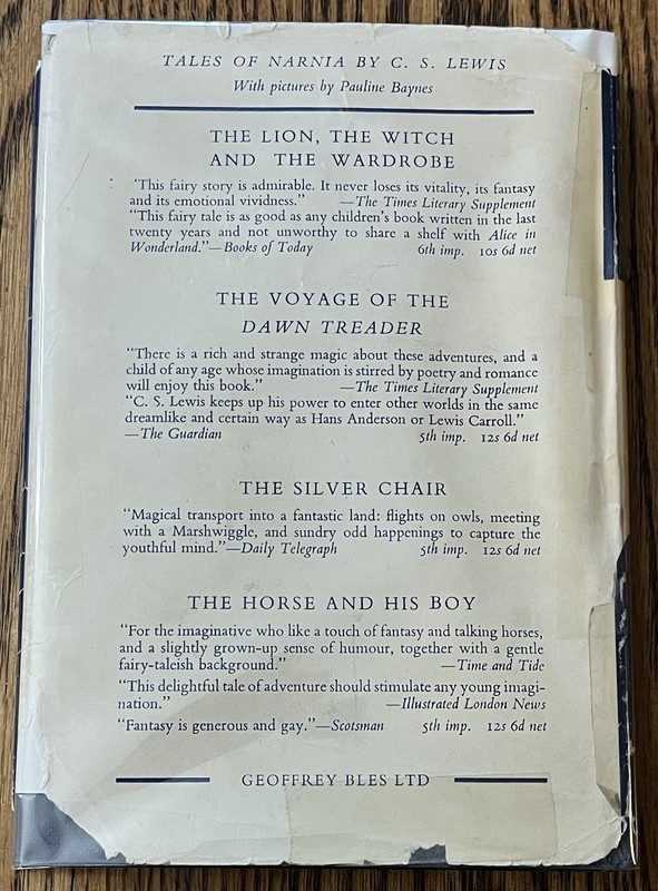 PRINCE CASPIAN : The Return to Narnia : C. S. Lewis : Pauline Baynes : vtg hbdj gallery