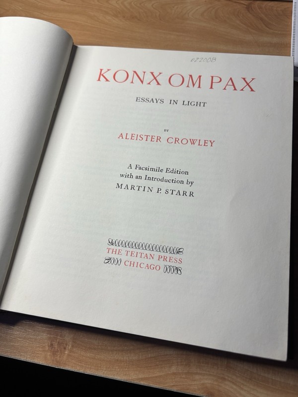 Aleister Crowley; 'Konx Om Pax', 1990 Teitan Press Occult RARE, /500 Copies gallery