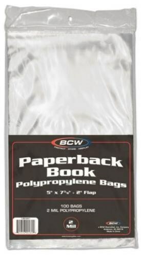 300 BCW Paperback Book Archival Safe 2-mil Poly Bags 5 x 7 3/8 acid free covers