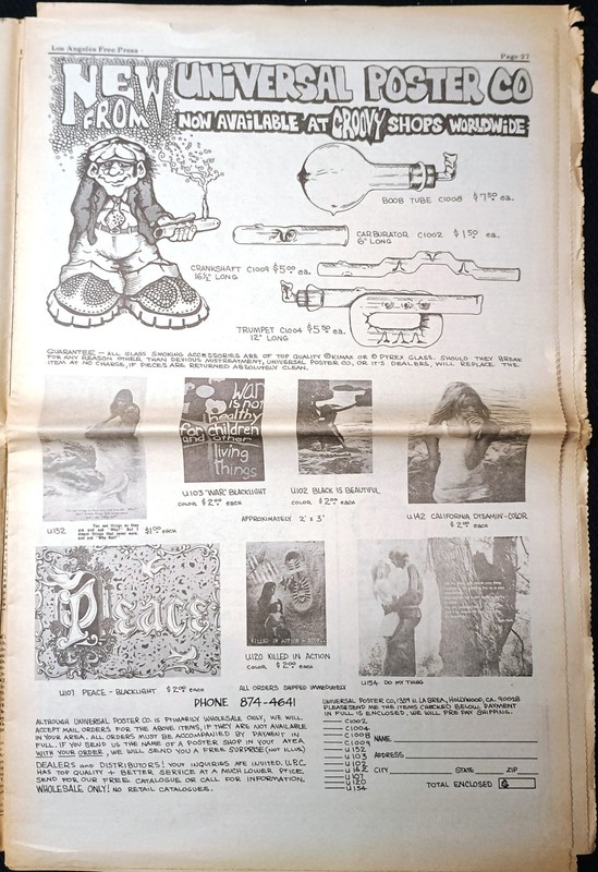 1970 newspaper LOS ANGELES FREE PRESS Freak Bros CHARLES MANSON Harlan Ellison gallery