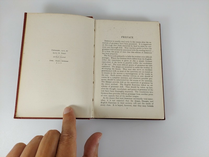 Immensee by Theodor Storm Edited by Louis H. Dirks German Reader Book 1916 HC gallery