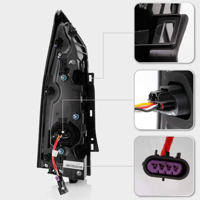 - for 2013-2018 Cadillac ATS 4-Door Sedan Black Housing LED Tail Lights Brake La gallery