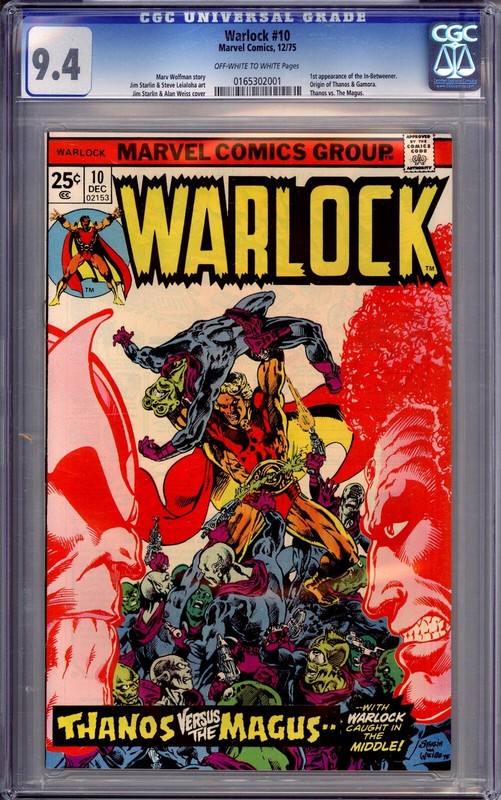 CGC WARLOCK #10 NM 9.4 1ST IN-BETWEENER 1975 THANOS VS MANGUS
