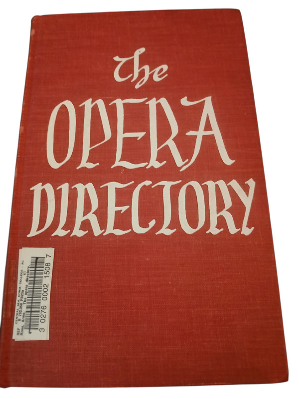 The Opera Directory Anne Ross 1961 First Edition Opera Reference Sterling