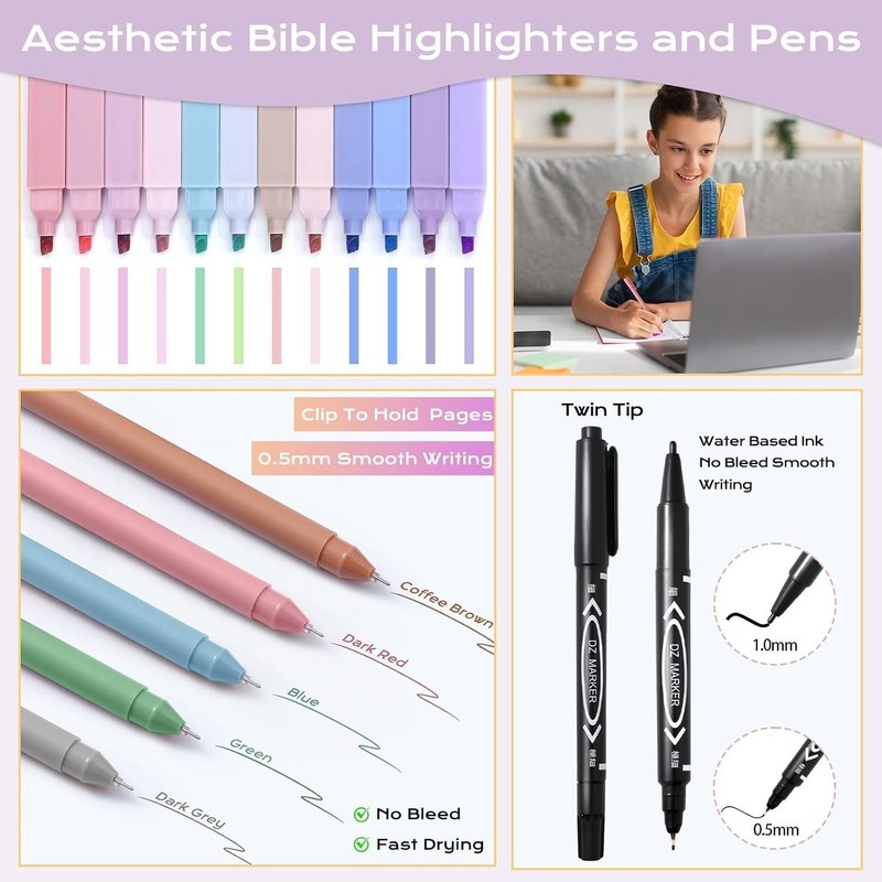 Comprehensive Bible Study Journaling Supplies Set - Highlighters & Tabs Included gallery