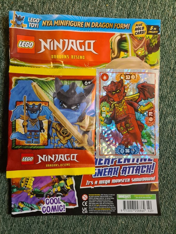 Lego Ninjago Dragons Rising magazine Issue 142 Nya in Dragon Form + Holo card