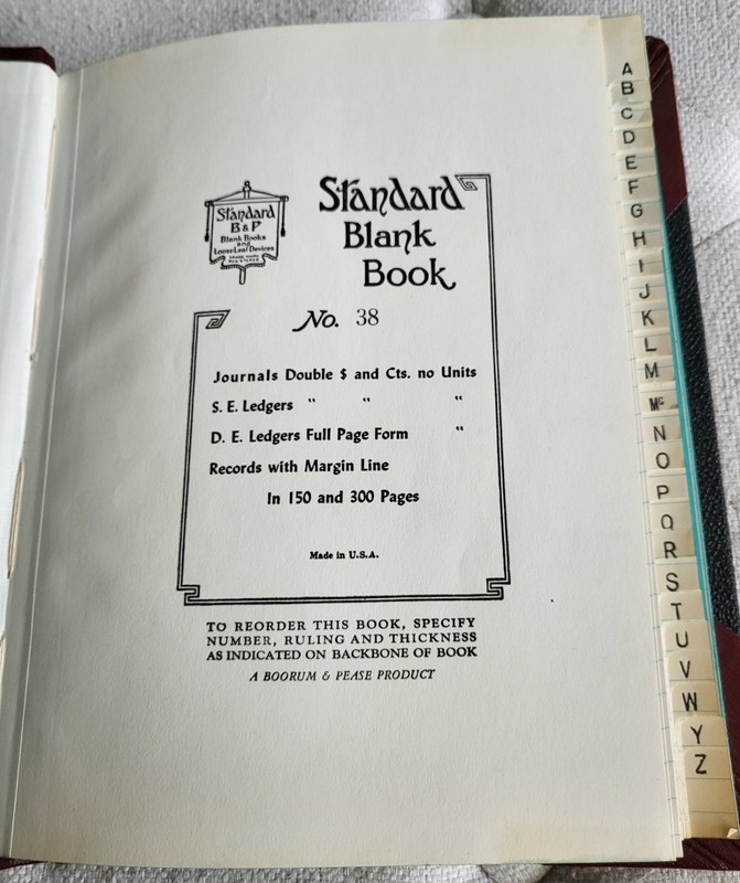 📚VINTAGE RARE Indexed Account Book 50s 60s Boorum & Pease Record Rule 300 pages gallery