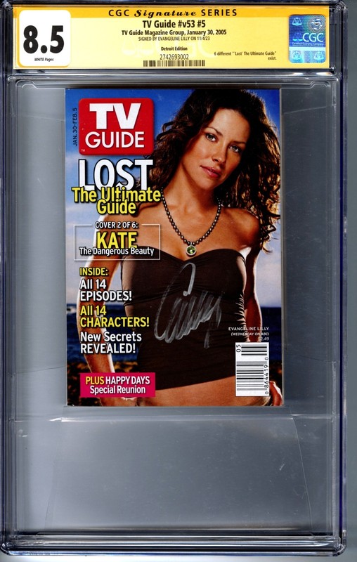 TV Guide #v53 #5 CGC 8.5 SS Signed by Evangeline Lilly Detroit Edition
