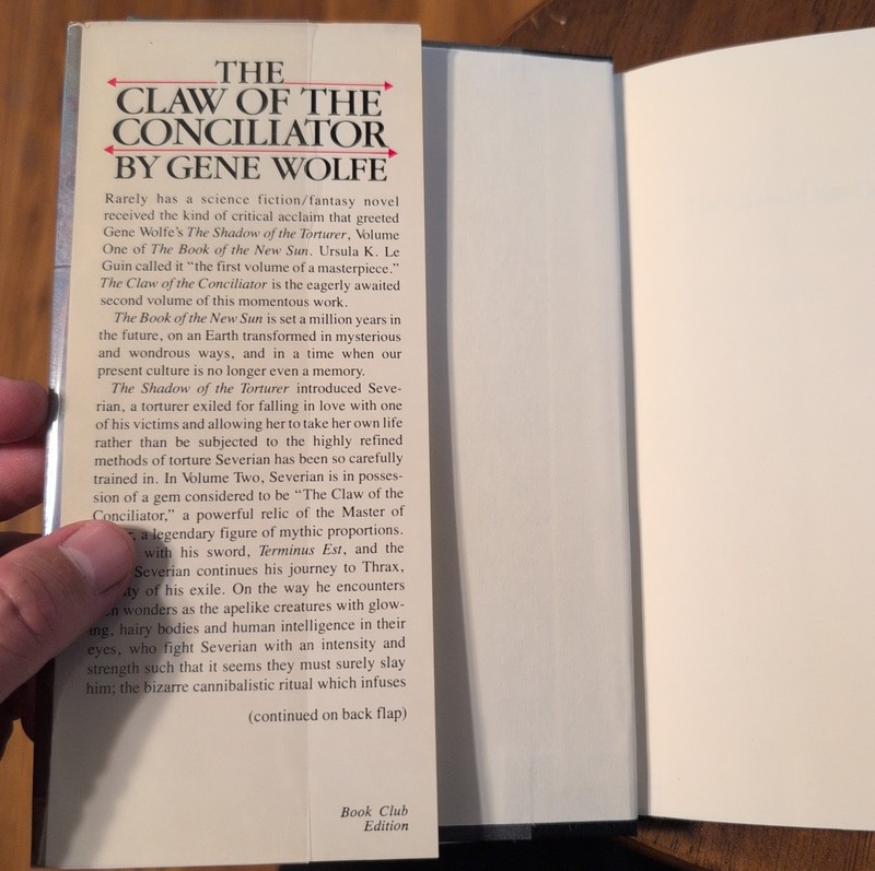 The Claw Of The Conciliator by Gene Wolfe (1981 S&S HCDJ BCE) New Sun Book #2 gallery