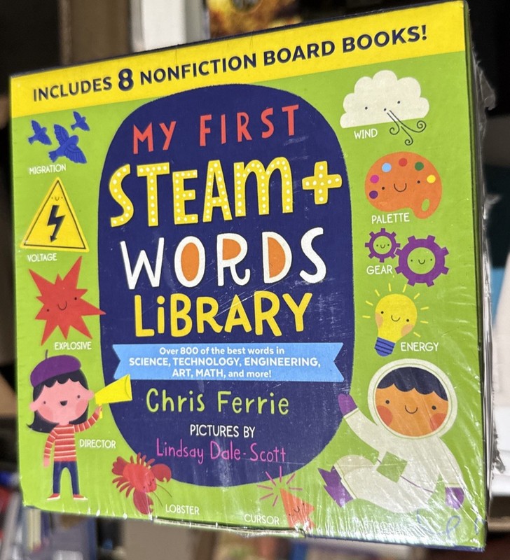 My First Steam Words Library 8 Book Set AUTHOR CHRIS FERRIE Sealed Brand New