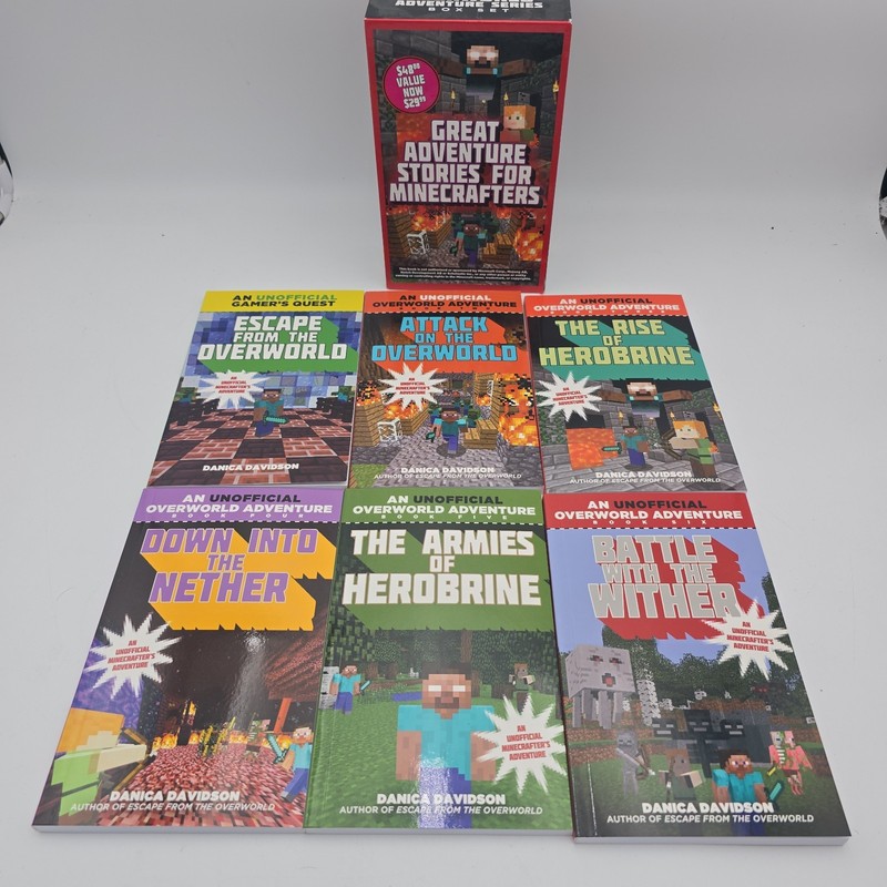 Lot of 5 Minecraft Overworld Adventure Unofficial Novel Danica Davidson Books gallery