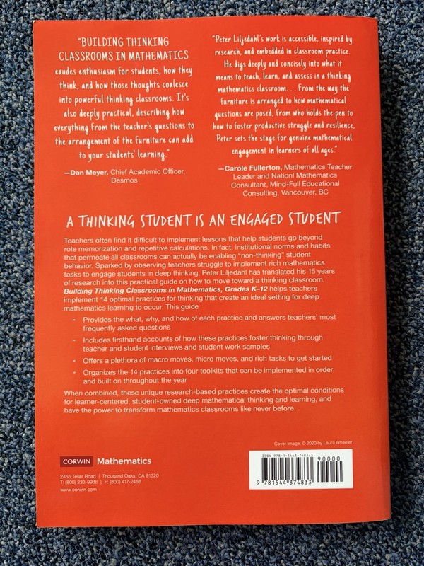 Building Thinking Classrooms in Mathematics Peter Liljedahl 9781544374833 New gallery