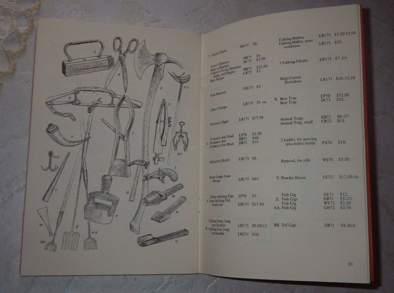 EARLY AMERICAN ANTIQUE TOOLS PRICES PAID HANDBOOK TOOL COLLECTORS BOOK RARE