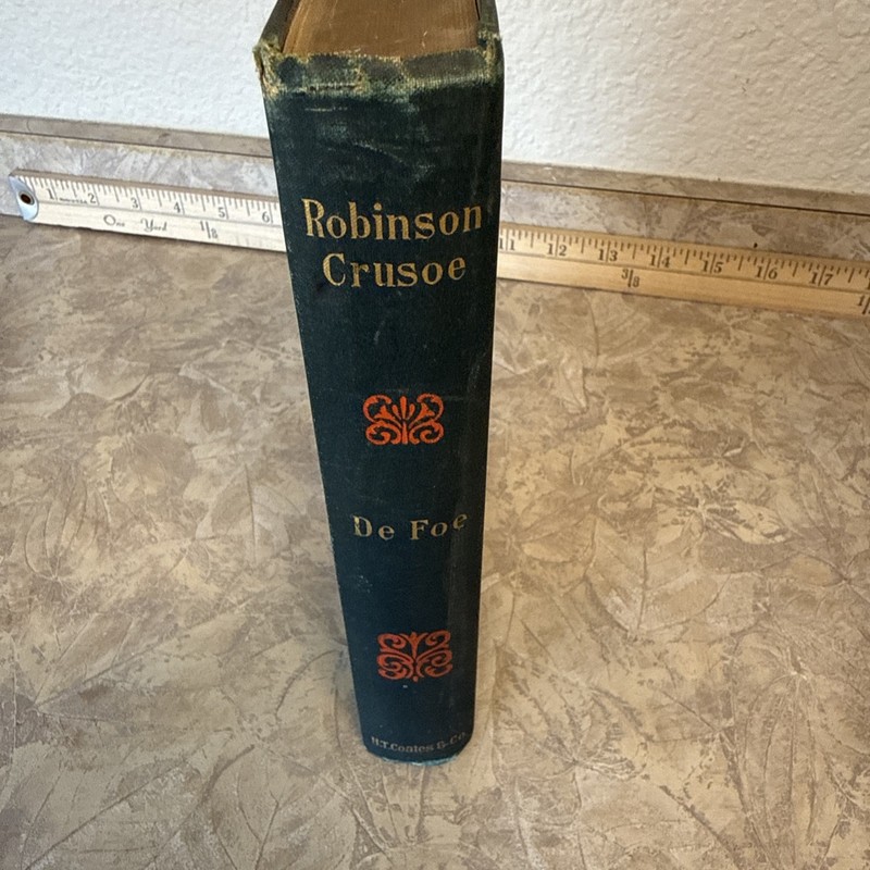 Robinson Crusoe Daniel De Foe Henry T Coates Philadelphia c1890 Green HC gallery