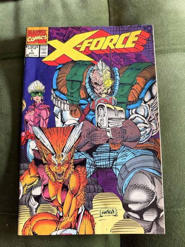 X-Force #1 Marvel Comics 1991, Opened Polybag with Cable Trading Card