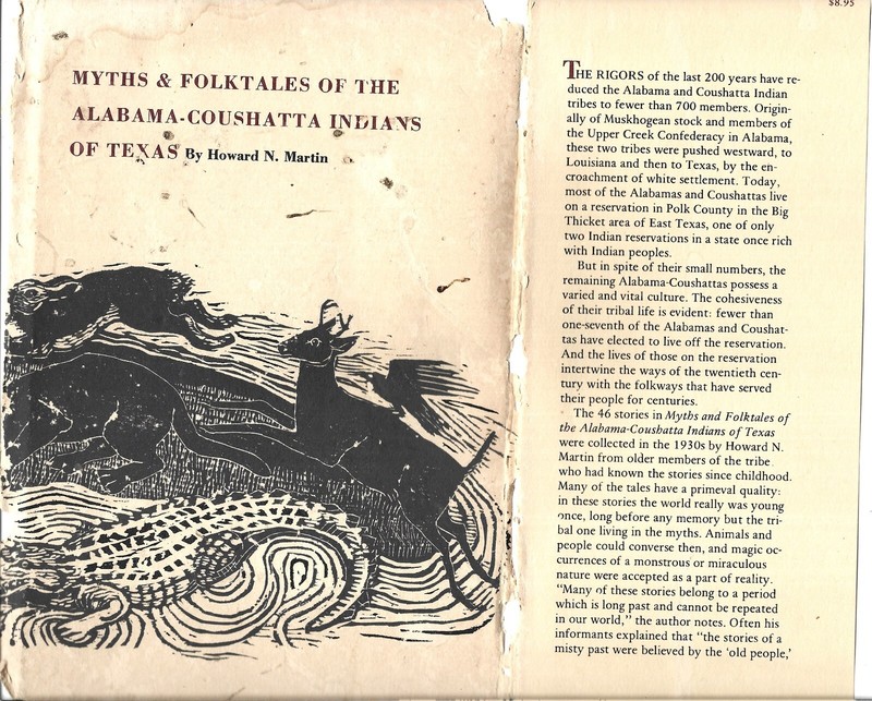 Myths & Folktales of Alabama-Coushatta of Texas HB w dj-1977-Martin-114 pages gallery
