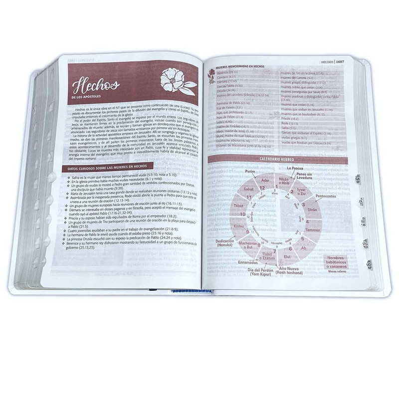 Biblia de Estudio Ser Mujer RV1960 blanco floral con indice - para mujeres gallery