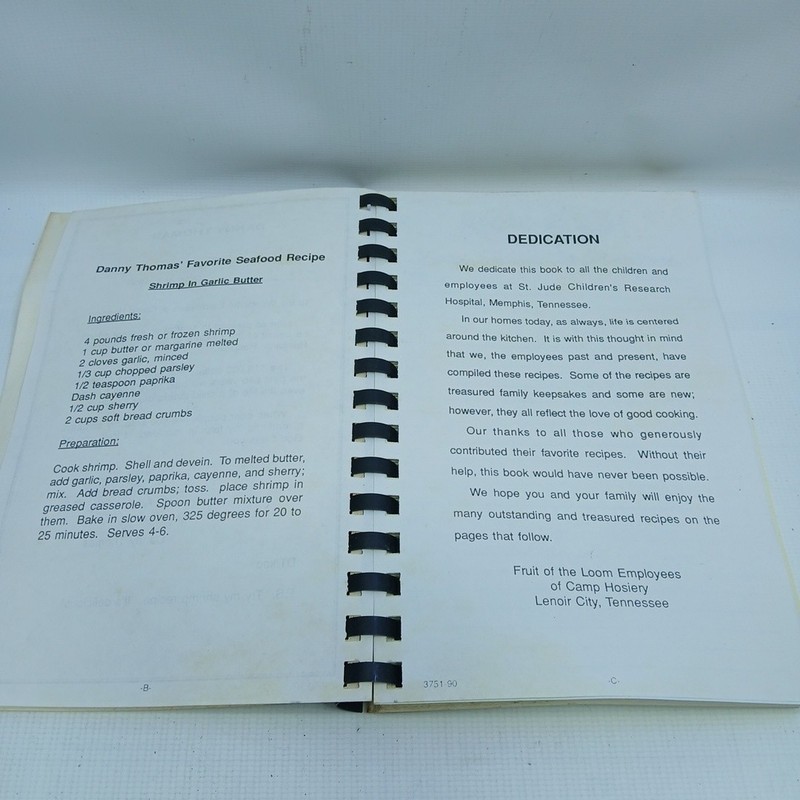1990 Fruit of The Loom Camp Hosiery St Jude Danny Thomas Cookbook Lenoir City Tn gallery