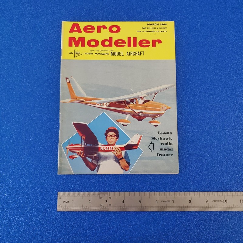 1966 MAR - AERO MODELLER: CESSNA SKYHAWK RADIO MODEL FEATURE VINTAGE MAGAZINE gallery