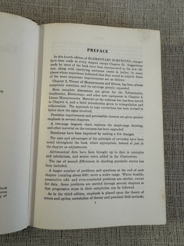 Elementary Surveying 4th Ed 1963 Brinker Taylor Civil Engineering HC Textbook gallery