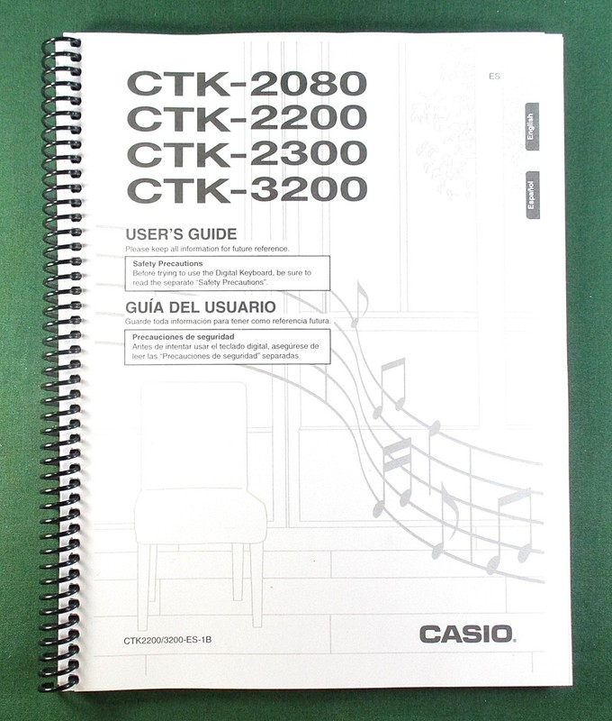 Casio CTK-2080 Instruction Manual: 49 Pages Coil Bound & Clear Covers!