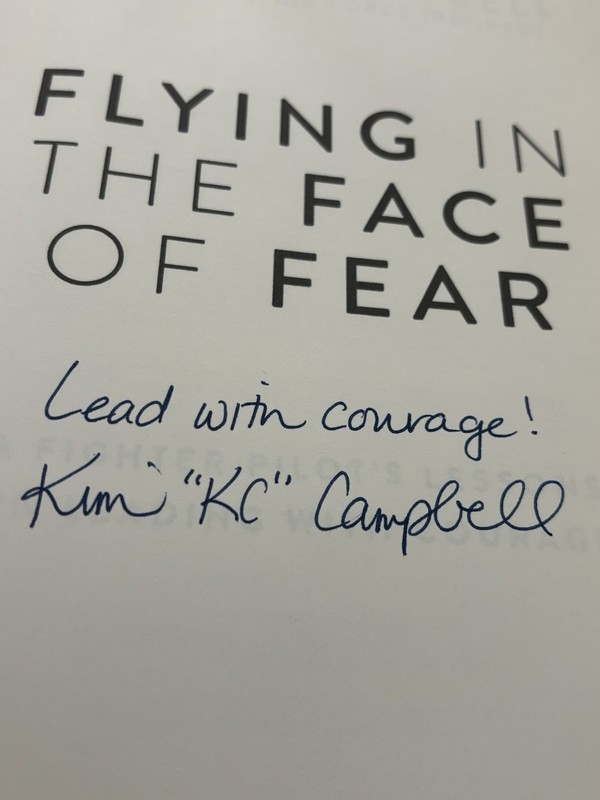 Signed Kim KC Campbell Flying in the Face of Fear HC 2023 Leadership Memoir gallery