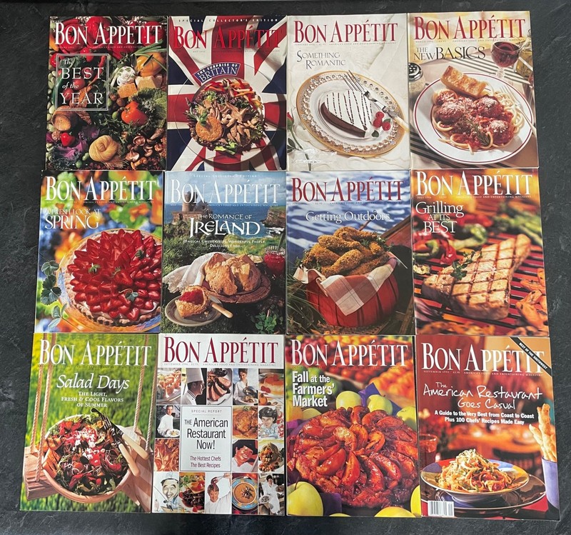 Bon Appetit Magazine Lot 12 – 1993 (2), 1995 (1), 1996 (9) missing Jan, Nov Dec