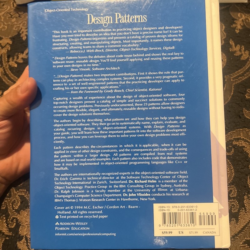 Design Patterns: Elements of Reusable Object-Oriented… by Addison-Wesley 1995 HC gallery
