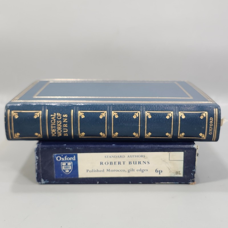 Poetical Works Robert Burns 1963 Oxford Morocco Leather Gold Gilt Book Slip-Case